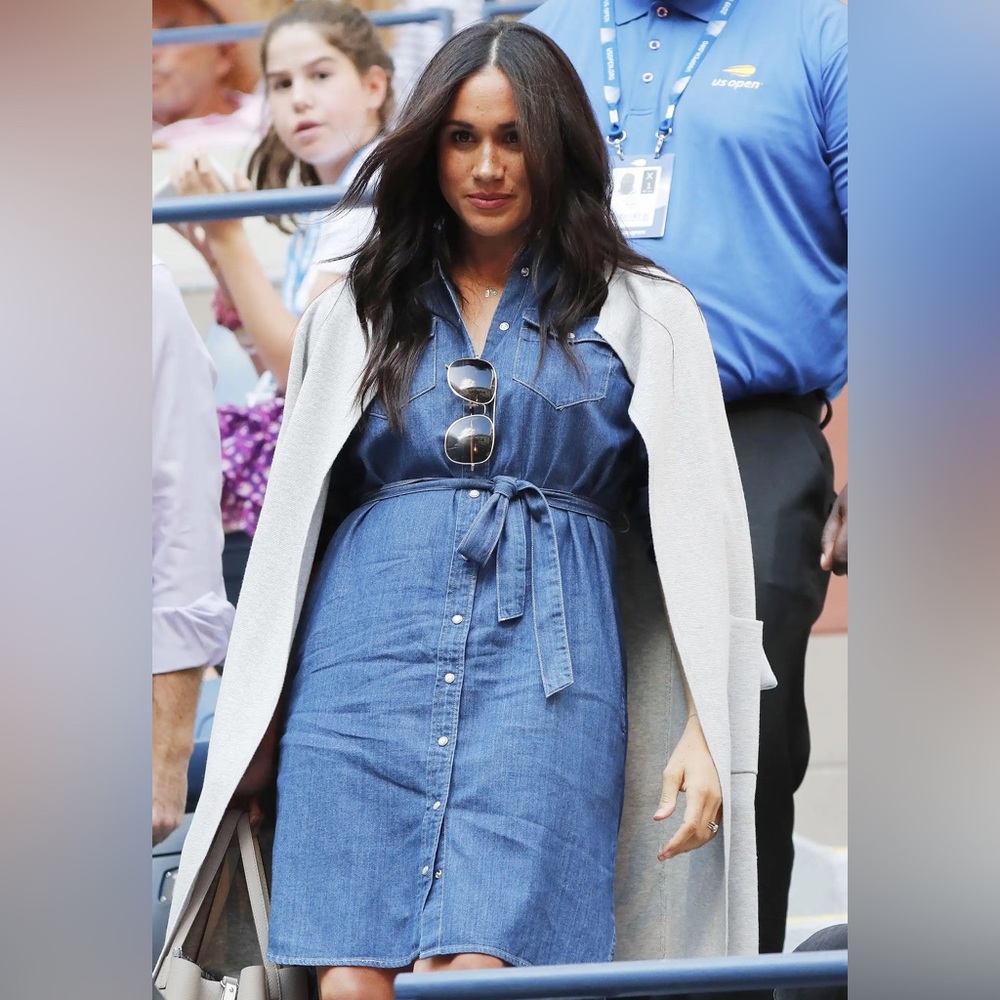 J. Crew 100% Blue Denim Shirt dress Seen on Meghan Markle Size 14 NEW